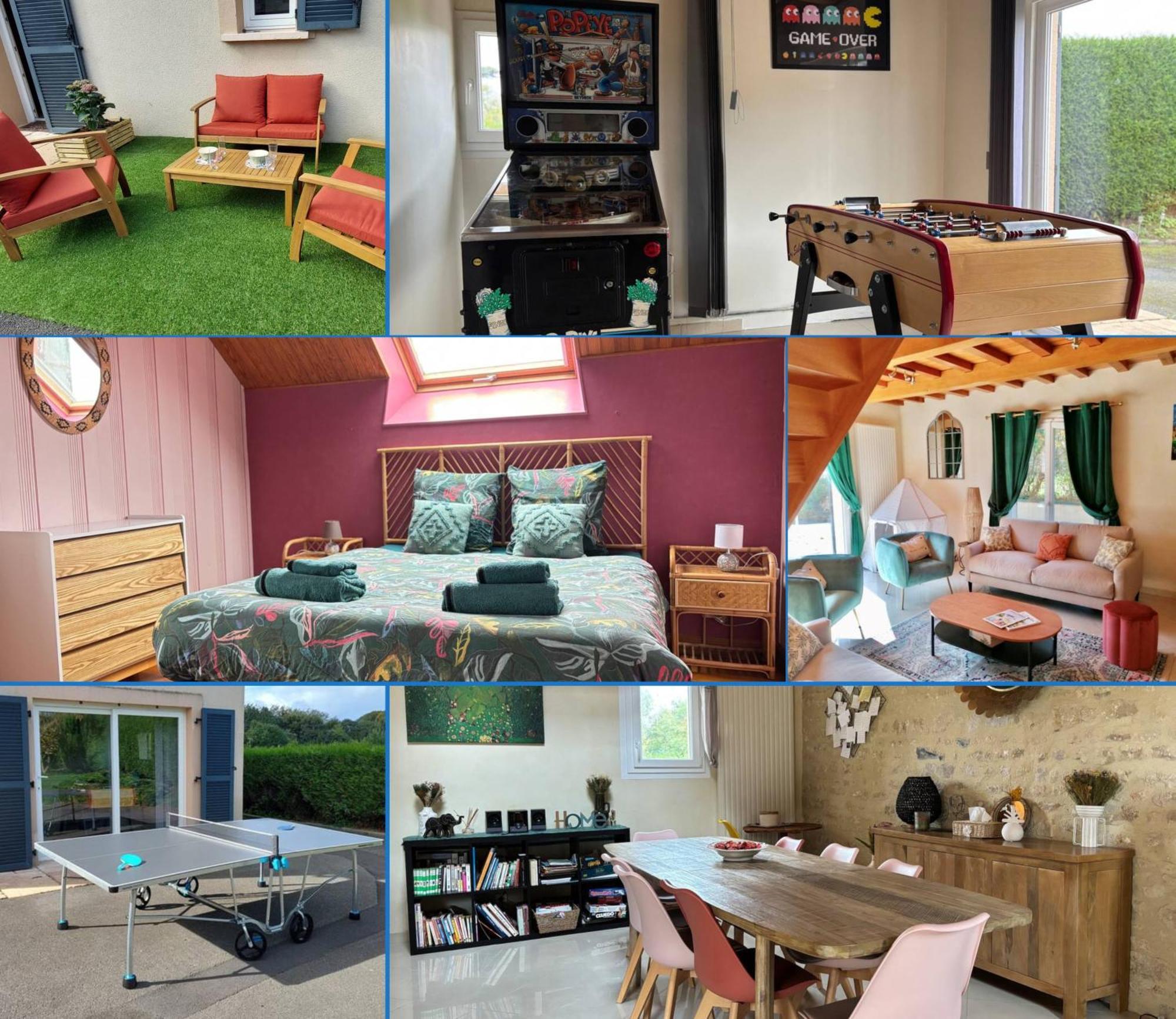 Le So Art, Grande Maison 4 Chambres, Terrain De Petanque, Grand Jardin Clos, Flipper, Babyfoot, Jeux Arcade, Ping Pong,1 Km Mer, Proche Golf, Port En Bessin, Bayeux Et Plages Du Debarquement, Adaptee Enfants Commes ภายนอก รูปภาพ